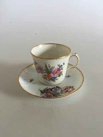Royal Copenhagen Full Saxon Flower Cup and saucer No 4/1546