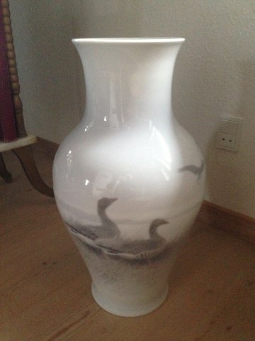 Royal Copenhagn Art Nouveau Unique Vase by Vilhelm Theodor Fischer with Geese from 1927