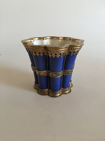 Royal Copenhagen Large Margrethe Cup with Sterling Silver mounting by Anton Michelsen