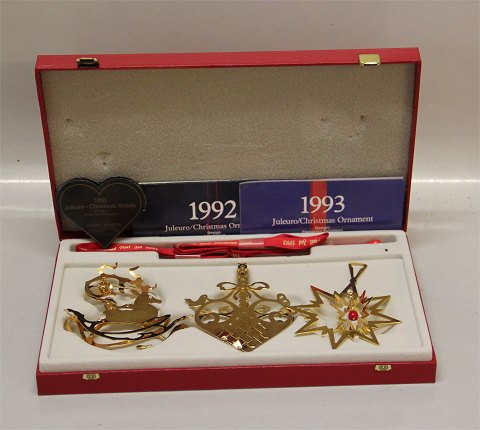 3 stk Georg Jensen Juleuroer I flot gaveæske 1991, 1992 & 1993