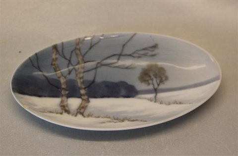 B&G Porcelain B&G 8387-81 Tray with birches in winther 14 cm