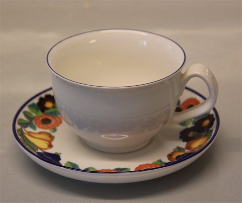 071 Cup 18 cl. & saucer (073)  with filet (1739071) Golden Summer Royal Copenhagen Faience 