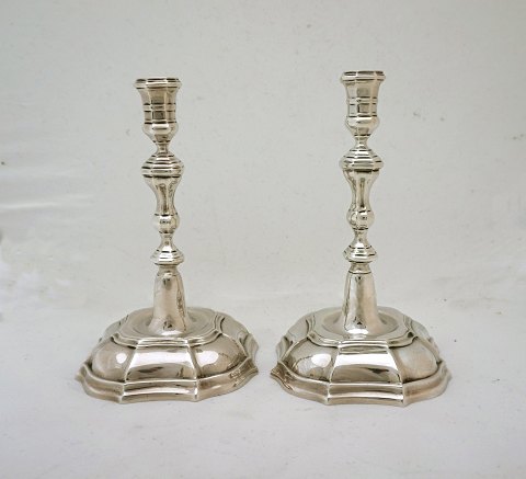 Et par barokform sølvstager. Sterling