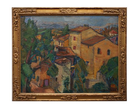 Karl Larsen, 1877-1977, Landskab i Frankrig. 
Dateret 1923