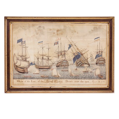 William Buckley 10.09.1785: "A View of the Los of 
the Royal George Drawn near the spot. August 29 
1782". Aqua-rel