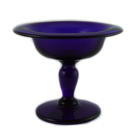 Holmegaard; Blue sugar bowl in glass on stand