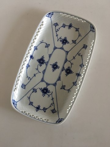 Bing & Grondahl Blue Painted Blue Fluted Oblong Coffee Tray No 364.6 with Lace 
Border