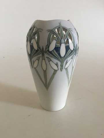 Royal Copenhagen Art Nouveau Vase Pierced and with motif of Vinter Lillies No 470/256