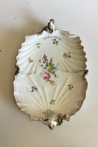 Royal Copenhagen Saxon Flower Serving Bowl with Mermaids and Fish. Suitable for Shellfish / Lobster.