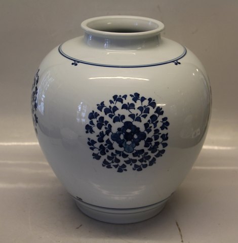 Bing & Grøndahl B&G 10017 - 667 Vase blå dekoration 28 x 28 cm Signeret JK 7 ER 56
