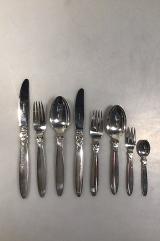 Georg Jensen Kaktus Sterling Sølv Spise og Frokost Bestik Sæt 96 dele