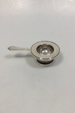 Georg Jensen Pyramid Sterling Silver Tea Strainer and The Strainer Holder No 600A