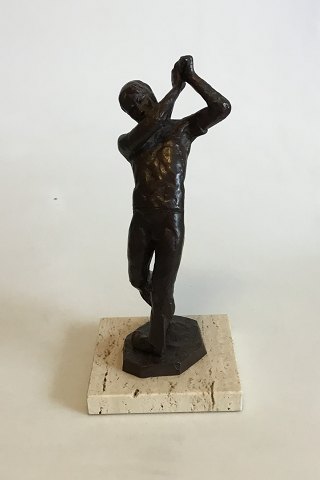 Royal Copenhagen Bronzestatuette af Golfspiller. Designet af Sterett-Gittings Kelsey i 1977