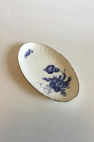 Royal Copenhagen Blue Flower Curved with Gold Small Oval Dish No. 1689