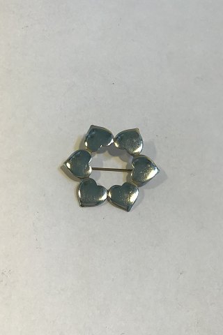 Hans Hansen Sterling Sølv Hjerte Broche (No. 100)