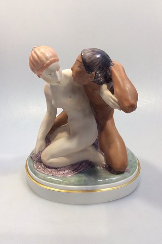 Royal Copenhagen Gerhard Henning Figurine No 1796 Man and Woman (Cupid and Psyche ). Measures 23cm and is in good condition.