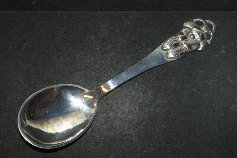 Dinner spoon / Serving spoon Apple Blossom pierced Danish silver cutleryLength 18 cm.