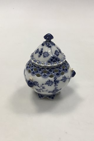 Royal Copenhagen Blue Fluted Full lace Vase with Lid decorated with snails No 1043