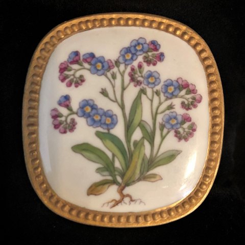 A. Michelsen & Royal Copenhagen; Flora Danica broche/vedhæng, sterling sølv & porcelæn