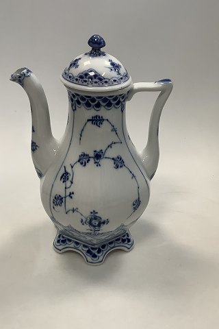 Royal Copenhagen Musselmalet Helblonde sekskantet Kaffekande No 128 med halvblonde låg