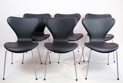 Sæt af seks Syver stole, model 3107, Arne Jacobsen, Fritz Hansen, 1967