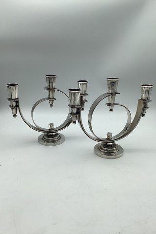 Georg Jensen Sterling Sølv Lysestager No. 670 Oscar Gundlach-Pedersen (2)