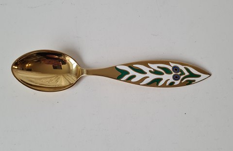 A.Michelsen Christmas spoon in gilded sterling silver with enamel 1970