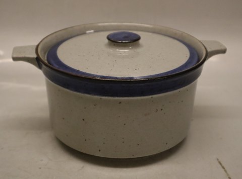 Lidded bowl with handles 11.5 x 22 cm  Christine Blue and Grey  Stoneware Danish Art Pottery Knabstrup