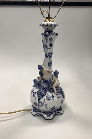 Royal Copenhagen Musselmalet Helblonde Lampe / underdel til 5 armet lysestage No 1006