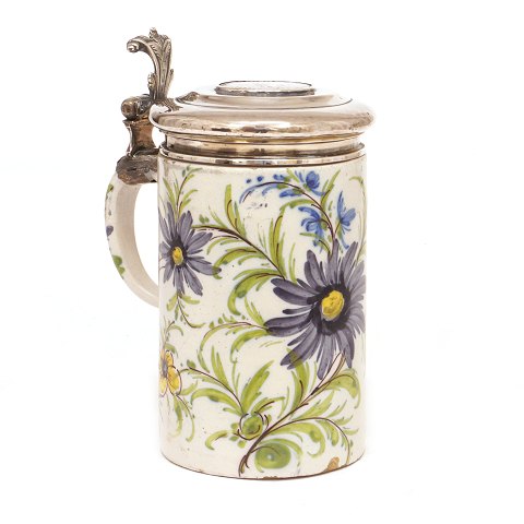 Lidded faience mug from Kastrup, Copenhagen, circa 
1780. H: 19cm