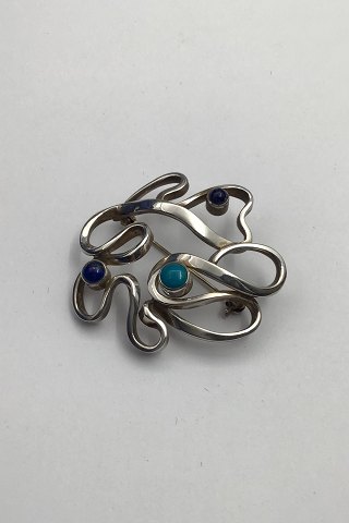 John V Rørvig Sterling Silver Brooch Measures