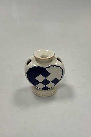 Aluminia Julehjerte Lysestage/Vase i Blåt