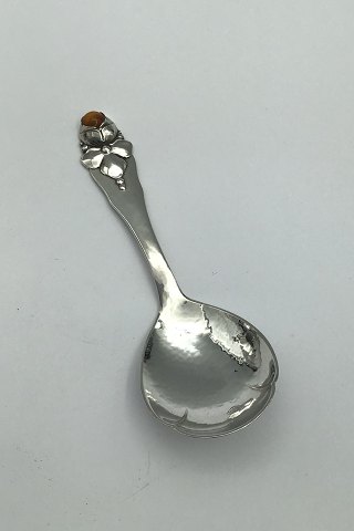 Danish Silver Sugar Spoon Amber (1929)