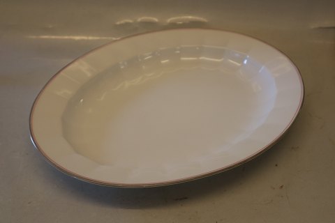 Palace 8539-1536 Ovalt fad 36,5 cm (375) rød & grå kant 
 Kongelig Dansk Kantet Porcelæn(Palads) 
