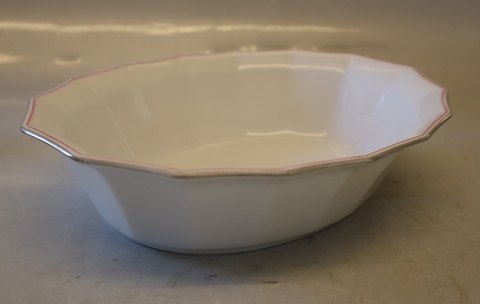 Palace 8632-1536 Salatskål, oval 6 x 24 cm (578) rød  & grå kant Kongelig Dansk 
Kantet Porcelæn(Palads) 
