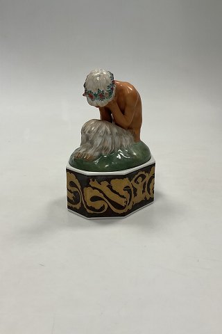 Royal Copenhagen Gerhard Henning Overglaze Figurine “ Weeping Faun on stand “ No. 1188