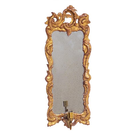 Gilt Northgerman Rococo mirror circa 1760. H: 
57cm. W: 21cm