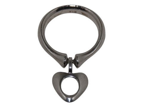 Georg Jensen sølv
Ring med hjertevedhæng - Str. 53