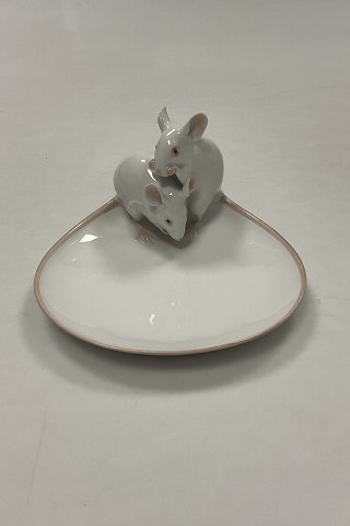 Bing og Grøndahl Art Nouveau Skål med 2 mus No. 1562