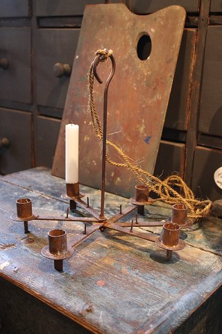 Old swedish wrought iron candlestick for 6 candles...