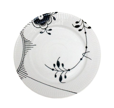 Frokosttallerken, Sort Mega Riflet, Royal Copenhagen