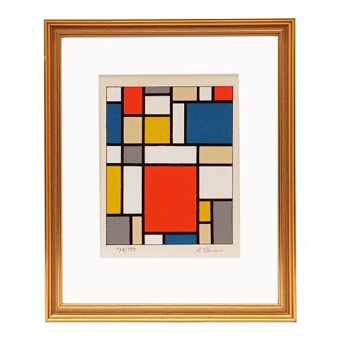 A Franciska Clausen, 1899-1986, serigraphy. 
Signed. Visible size: 27x20cm. With frame: 42x35cm