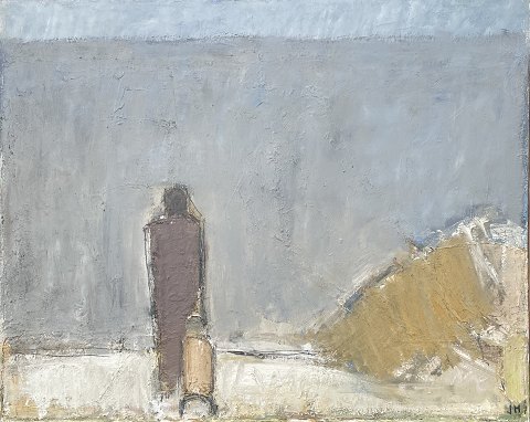 Motiv fra Læsø" Olie på lærred i ny natur ramme. Smukt klassisk maleri.