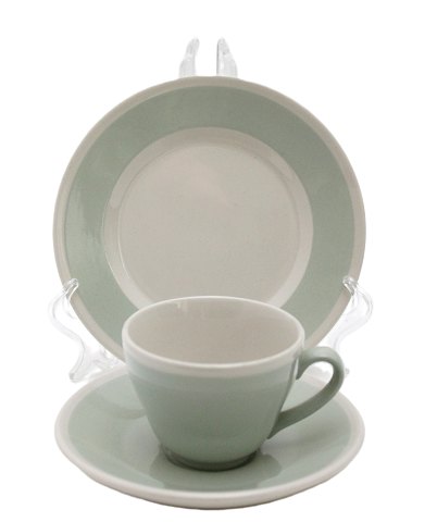 Kaffekop og kagetallerken, Lysegrøn Hotelin, Aluminia