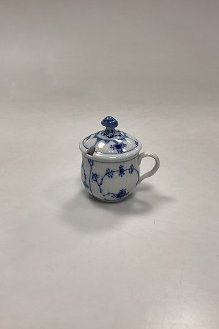 Royal Copenhagen Musselmalet Riflet Sennepskrukke med låg No. 200