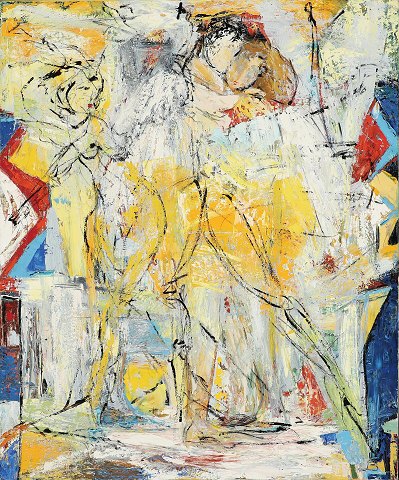 "Svæver på en sky" Motiv fra Provence. Olie maleri på lærred. Monteret i sølv svæveramme.