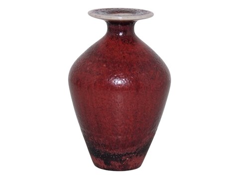 Höganäs keramikMiniaturevase af John Andersson med rød glasur