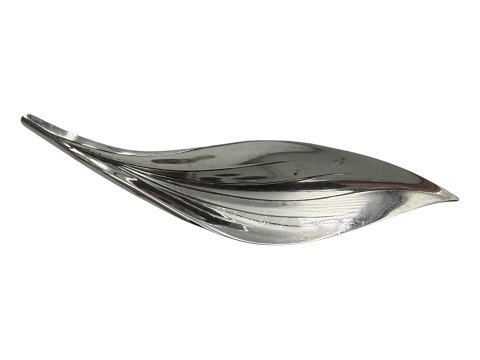 Herman Siersbøl sølvModerne blad broche fra 1950-1970