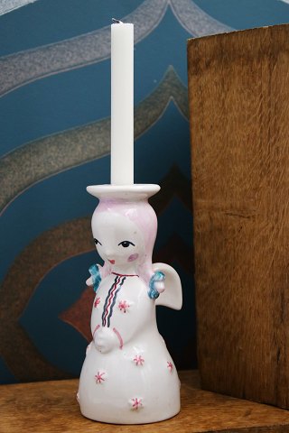 Nymolle Christmas angels in faience with space for a small fir branch or candle at the top. (has minor chips)