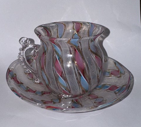 Murano glass cup and saucer from Italy